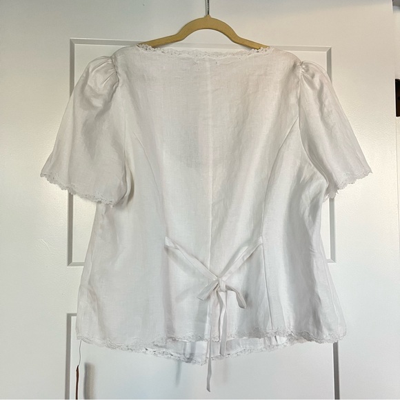 NWT Reformation Anabella Linen Top Es sz 18 - Picture 5 of 12